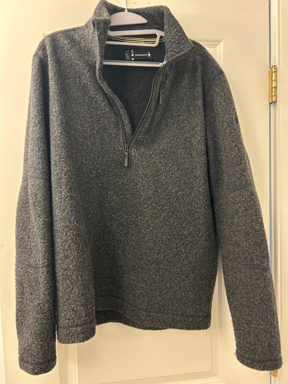 Smartwool Men's Charcoal Quarter-Zip Wool Pullover